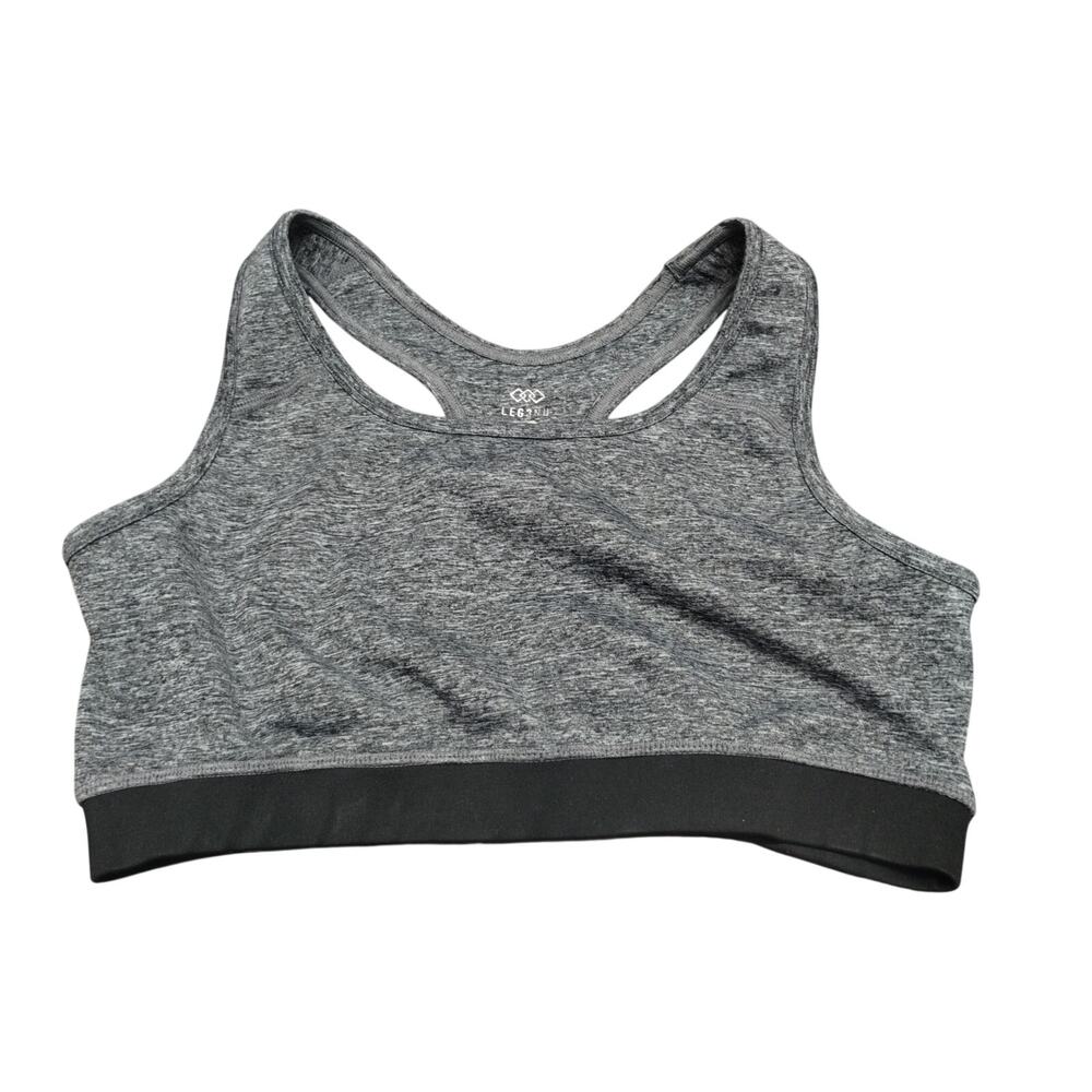 Leg3nd Women's Size Medium Heather Gray Athletic Workout Sports Bra *NO PADS*